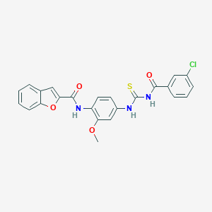 N-[4-({[(3-chlorobenzoyl)amino]carbothioyl}amino)-2-methoxyphenyl]-1-benzofuran-2-carboxamide