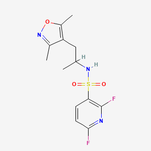 molecular formula C13H15F2N3O3S B2785272 N-[1-(3,5-dimethyl-1,2-oxazol-4-yl)propan-2-yl]-2,6-difluoropyridine-3-sulfonamide CAS No. 2094880-68-7
