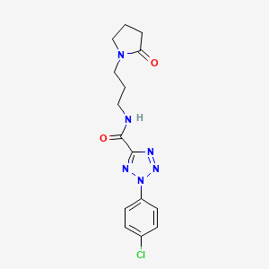 molecular formula C15H17ClN6O2 B2785274 2-(4-chlorophenyl)-N-(3-(2-oxopyrrolidin-1-yl)propyl)-2H-tetrazole-5-carboxamide CAS No. 1396714-10-5