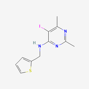 molecular formula C11H12IN3S B2785279 5-iodo-2,6-dimethyl-N-(2-thienylmethyl)-4-pyrimidinamine CAS No. 677749-62-1