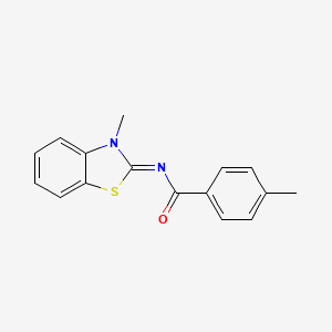 4-methyl-N-(3-methyl-1,3-benzothiazol-2-ylidene)benzamide