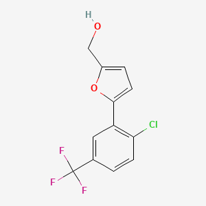 molecular formula C12H8ClF3O2 B2785288 {5-[2-Chloro-5-(trifluoromethyl)phenyl]furan-2-yl}methanol CAS No. 773869-11-7