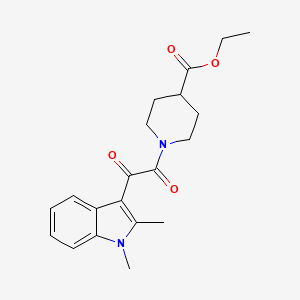 molecular formula C20H24N2O4 B2785293 ethyl 1-(2-(1,2-dimethyl-1H-indol-3-yl)-2-oxoacetyl)piperidine-4-carboxylate CAS No. 862814-02-6