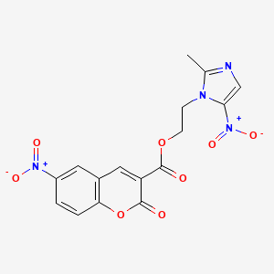 2-(2-methyl-5-nitro-1H-imidazol-1-yl)ethyl 6-nitro-2-oxo-2H-chromene-3-carboxylate
