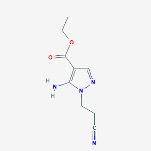 molecular formula C9H12N4O2 B2785297 ethyl 5-amino-1-(2-cyanoethyl)-1H-pyrazole-4-carboxylate CAS No. 1007513-67-8