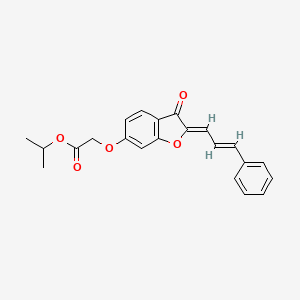 molecular formula C22H20O5 B2785301 isopropyl 2-(((Z)-3-oxo-2-((E)-3-phenylallylidene)-2,3-dihydrobenzofuran-6-yl)oxy)acetate CAS No. 622806-56-8
