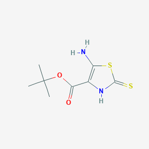 molecular formula C8H12N2O2S2 B2785306 Tert-butyl 5-amino-2-sulfanylidene-3H-1,3-thiazole-4-carboxylate CAS No. 2287334-06-7