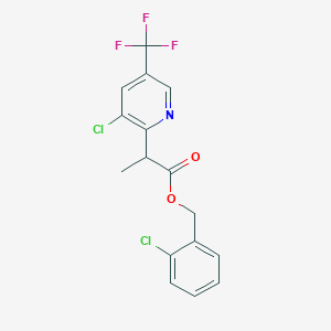 molecular formula C16H12Cl2F3NO2 B2785309 (2-Chlorophenyl)methyl 2-[3-chloro-5-(trifluoromethyl)pyridin-2-yl]propanoate CAS No. 339010-48-9