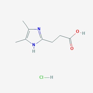 molecular formula C8H13ClN2O2 B2785310 3-(4,5-Dimethyl-1H-imidazol-2-yl)propanoic acid hydrochloride CAS No. 2219373-98-3