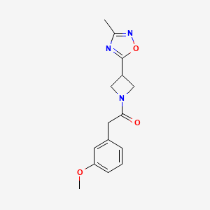 molecular formula C15H17N3O3 B2785312 2-(3-Methoxyphenyl)-1-(3-(3-methyl-1,2,4-oxadiazol-5-yl)azetidin-1-yl)ethanone CAS No. 1286706-07-7