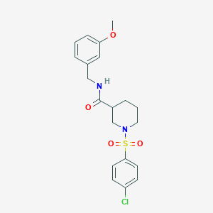 molecular formula C20H23ClN2O4S B2785327 1-(4-chlorophenyl)sulfonyl-N-[(3-methoxyphenyl)methyl]piperidine-3-carboxamide CAS No. 460327-60-0