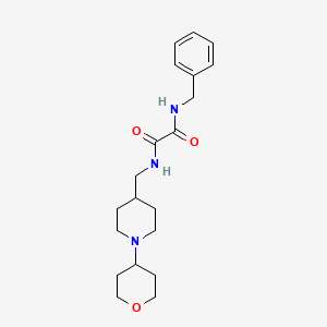 molecular formula C20H29N3O3 B2785334 N1-benzyl-N2-((1-(tetrahydro-2H-pyran-4-yl)piperidin-4-yl)methyl)oxalamide CAS No. 2034240-26-9