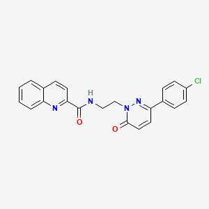 molecular formula C22H17ClN4O2 B2785335 N-(2-(3-(4-chlorophenyl)-6-oxopyridazin-1(6H)-yl)ethyl)quinoline-2-carboxamide CAS No. 921805-36-9