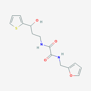 molecular formula C14H16N2O4S B2785338 N1-(furan-2-ylmethyl)-N2-(3-hydroxy-3-(thiophen-2-yl)propyl)oxalamide CAS No. 1704545-63-0