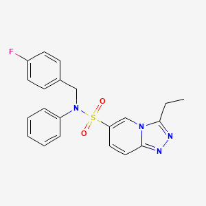 molecular formula C21H19FN4O2S B2785344 3-ethyl-N-(4-fluorobenzyl)-N-phenyl[1,2,4]triazolo[4,3-a]pyridine-6-sulfonamide CAS No. 1251678-32-6