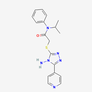 molecular formula C18H20N6OS B2785356 2-{[4-amino-5-(pyridin-4-yl)-4H-1,2,4-triazol-3-yl]sulfanyl}-N-phenyl-N-(propan-2-yl)acetamide CAS No. 886926-51-8