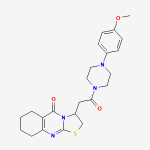 molecular formula C23H28N4O3S B2785360 3-(2-(4-(4-methoxyphenyl)piperazin-1-yl)-2-oxoethyl)-6,7,8,9-tetrahydro-2H-thiazolo[2,3-b]quinazolin-5(3H)-one CAS No. 1021121-76-5