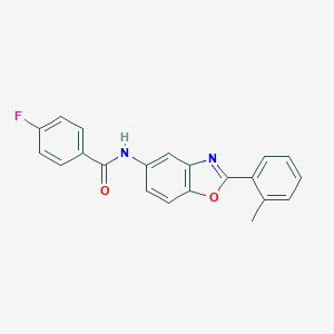 4-fluoro-N-[2-(2-methylphenyl)-1,3-benzoxazol-5-yl]benzamide
