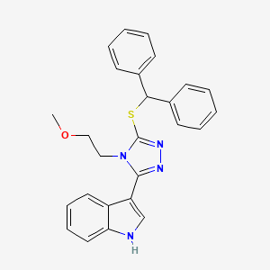 molecular formula C26H24N4OS B2785381 3-(5-(benzhydrylthio)-4-(2-methoxyethyl)-4H-1,2,4-triazol-3-yl)-1H-indole CAS No. 896677-29-5