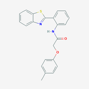 molecular formula C22H18N2O2S B278539 N-[2-(1,3-benzothiazol-2-yl)phenyl]-2-(4-methylphenoxy)acetamide 