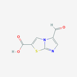 molecular formula C7H4N2O3S B2785390 5-Formylimidazo[2,1-b][1,3]thiazole-2-carboxylic acid CAS No. 2384894-85-1