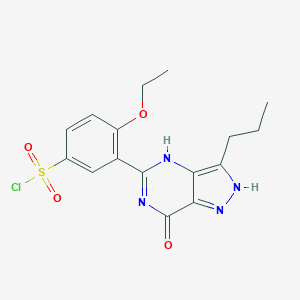 molecular formula C16H17ClN4O4S B027854 5-(5-氯磺酰基-2-乙氧苯基)-3-丙基-1,6-二氢-7H-吡唑并[4,3-d]嘧啶-7-酮 CAS No. 139756-31-3