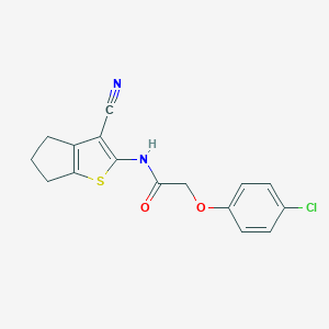 2-(4-chlorophenoxy)-N-(3-cyano-5,6-dihydro-4H-cyclopenta[b]thiophen-2-yl)acetamide