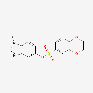 molecular formula C16H14N2O5S B2785417 1-methyl-1H-benzo[d]imidazol-5-yl 2,3-dihydrobenzo[b][1,4]dioxine-6-sulfonate CAS No. 1396862-54-6