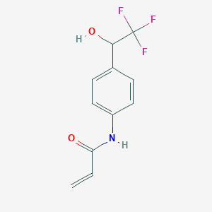 molecular formula C11H10F3NO2 B2785420 N-[4-(2,2,2-Trifluoro-1-hydroxyethyl)phenyl]prop-2-enamide CAS No. 2361638-78-8