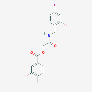 molecular formula C17H14F3NO3 B2785423 2-((2,4-Difluorobenzyl)amino)-2-oxoethyl 3-fluoro-4-methylbenzoate CAS No. 1291854-77-7