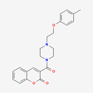molecular formula C23H24N2O4 B2785434 3-[4-[2-(4-Methylphenoxy)ethyl]piperazine-1-carbonyl]chromen-2-one CAS No. 873857-55-7