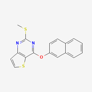 molecular formula C17H12N2OS2 B2785437 2-(Methylsulfanyl)-4-(2-naphthyloxy)thieno[3,2-d]pyrimidine CAS No. 339018-89-2