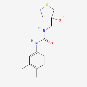 molecular formula C15H22N2O2S B2785446 1-(3,4-Dimethylphenyl)-3-((3-methoxytetrahydrothiophen-3-yl)methyl)urea CAS No. 1448036-77-8