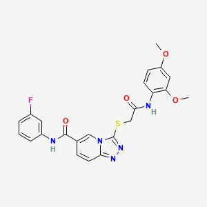 molecular formula C23H20FN5O4S B2785453 6-{5-[(E)-2-(3,4-dimethoxyphenyl)vinyl]-1,2,4-oxadiazol-3-yl}-3-methyl-1,3-benzoxazol-2(3H)-one CAS No. 1112430-01-9