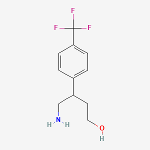 molecular formula C11H14F3NO B2785467 4-Amino-3-[4-(trifluoromethyl)phenyl]butan-1-ol CAS No. 1468899-79-7