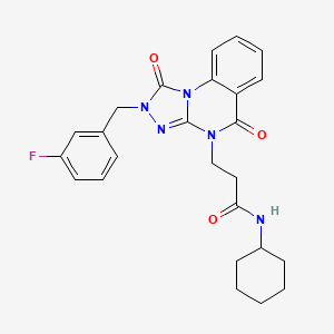 molecular formula C25H26FN5O3 B2785468 N-(2-fluoro-4-methylphenyl)-2-{[6-(2-methylpiperidin-1-yl)pyrimidin-4-yl]thio}acetamide CAS No. 1251698-13-1