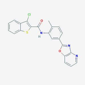 3-chloro-N-[2-methyl-5-([1,3]oxazolo[4,5-b]pyridin-2-yl)phenyl]-1-benzothiophene-2-carboxamide