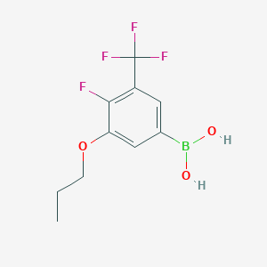 molecular formula C10H11BF4O3 B2785494 4-Fluoro-3-propoxy-5-(trifluoromethyl)phenylboronic acid CAS No. 2377605-72-4
