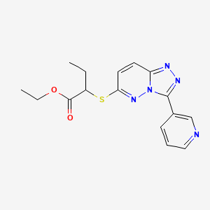 molecular formula C16H17N5O2S B2785500 Ethyl 2-[(3-pyridin-3-yl-[1,2,4]triazolo[4,3-b]pyridazin-6-yl)sulfanyl]butanoate CAS No. 868969-31-7