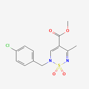 Methyl 2-[(4-chlorophenyl)methyl]-5-methyl-1,1-dioxo-1,2,6-thiadiazine-4-carboxylate