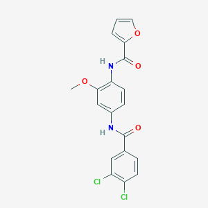 molecular formula C19H14Cl2N2O4 B278551 N-{4-[(3,4-dichlorobenzoyl)amino]-2-methoxyphenyl}-2-furamide 