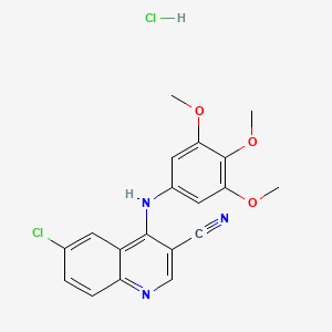 6-Chloro-4-((3,4,5-trimethoxyphenyl)amino)quinoline-3-carbonitrile hydrochloride