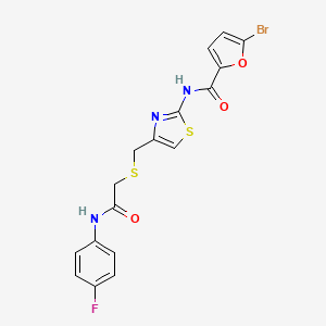 molecular formula C17H13BrFN3O3S2 B2785522 5-bromo-N-(4-(((2-((4-fluorophenyl)amino)-2-oxoethyl)thio)methyl)thiazol-2-yl)furan-2-carboxamide CAS No. 922032-09-5