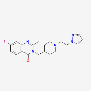 molecular formula C20H24FN5O B2785527 7-Fluoro-2-methyl-3-[[1-(2-pyrazol-1-ylethyl)piperidin-4-yl]methyl]quinazolin-4-one CAS No. 2415563-98-1