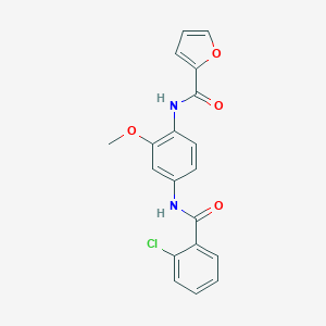 molecular formula C19H15ClN2O4 B278553 N-{4-[(2-chlorobenzoyl)amino]-2-methoxyphenyl}-2-furamide 