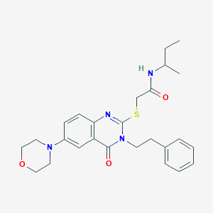molecular formula C26H32N4O3S B2785532 N-(sec-butyl)-2-{[6-morpholin-4-yl-4-oxo-3-(2-phenylethyl)-3,4-dihydroquinazolin-2-yl]thio}acetamide CAS No. 689758-93-8