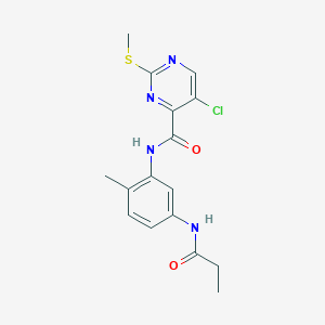 molecular formula C16H17ClN4O2S B2785538 5-chloro-N-[2-methyl-5-(propanoylamino)phenyl]-2-methylsulfanylpyrimidine-4-carboxamide CAS No. 1147692-69-0