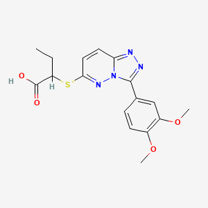 molecular formula C17H18N4O4S B2785549 2-{[3-(3,4-Dimethoxyphenyl)[1,2,4]triazolo[4,3-b]pyridazin-6-yl]thio}butanoic acid CAS No. 852438-02-9