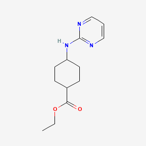 molecular formula C13H19N3O2 B2785550 Ethyl 4-(pyrimidin-2-ylamino)cyclohexane-1-carboxylate CAS No. 2248187-89-3