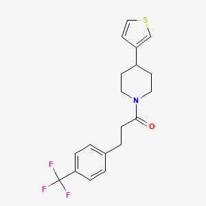 molecular formula C19H20F3NOS B2785556 1-(4-(Thiophen-3-yl)piperidin-1-yl)-3-(4-(trifluoromethyl)phenyl)propan-1-one CAS No. 1797649-35-4